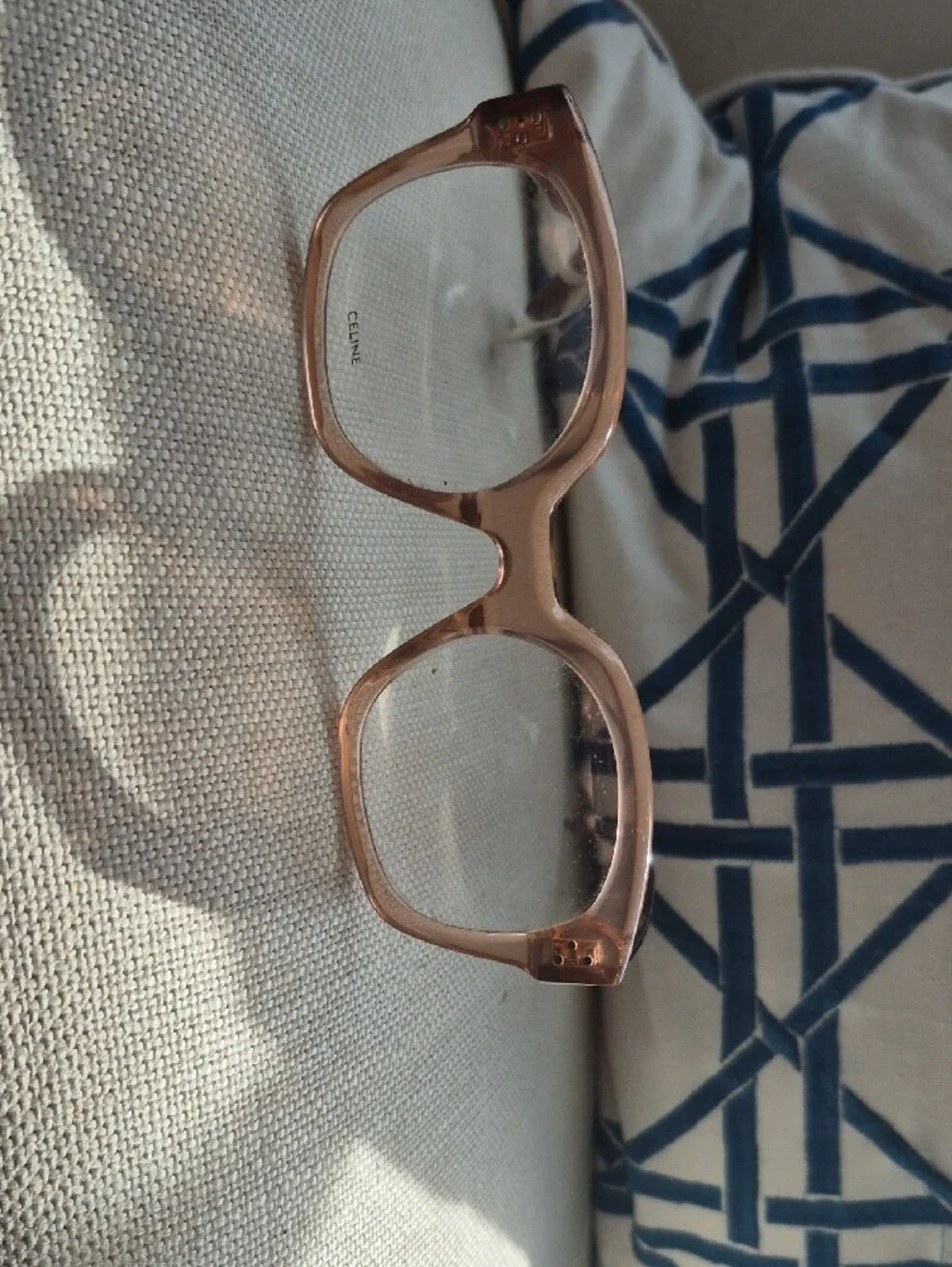 Nwt Authentic Celine Women's Rose-Tinted Transparent Optical Glasses